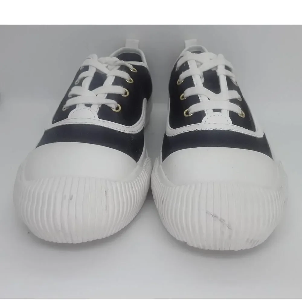 MIX No. 6 Designer Women's Pre-owned Blakc & White Lace-up Sneakers - sz. 7M